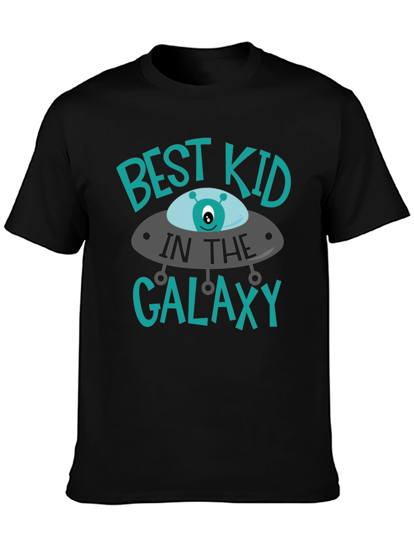 Black Best Kid in the Galaxy T-Shirt view 3