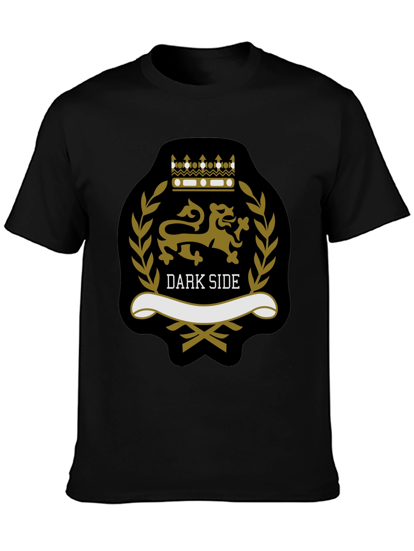 Black Dark Side Lion Crest Graphic Tee - Stylish Menswear view 3