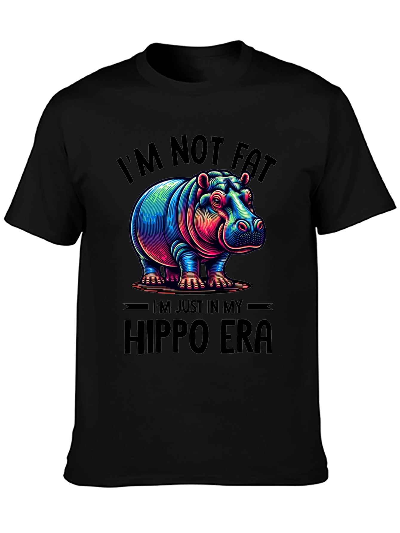 Black Hippo Era Graphic T-Shirt view 3