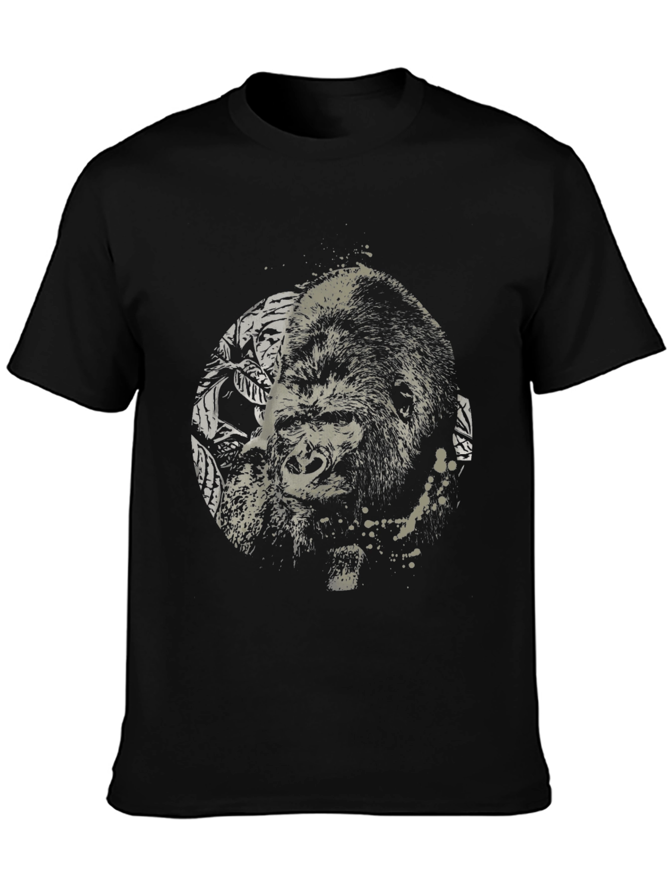 Black Gorilla Graphic Print Black T-Shirt view 3