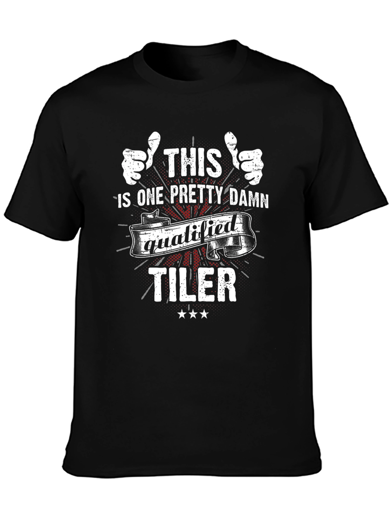 Black Qualified Tiler Graphic T-Shirt view 3