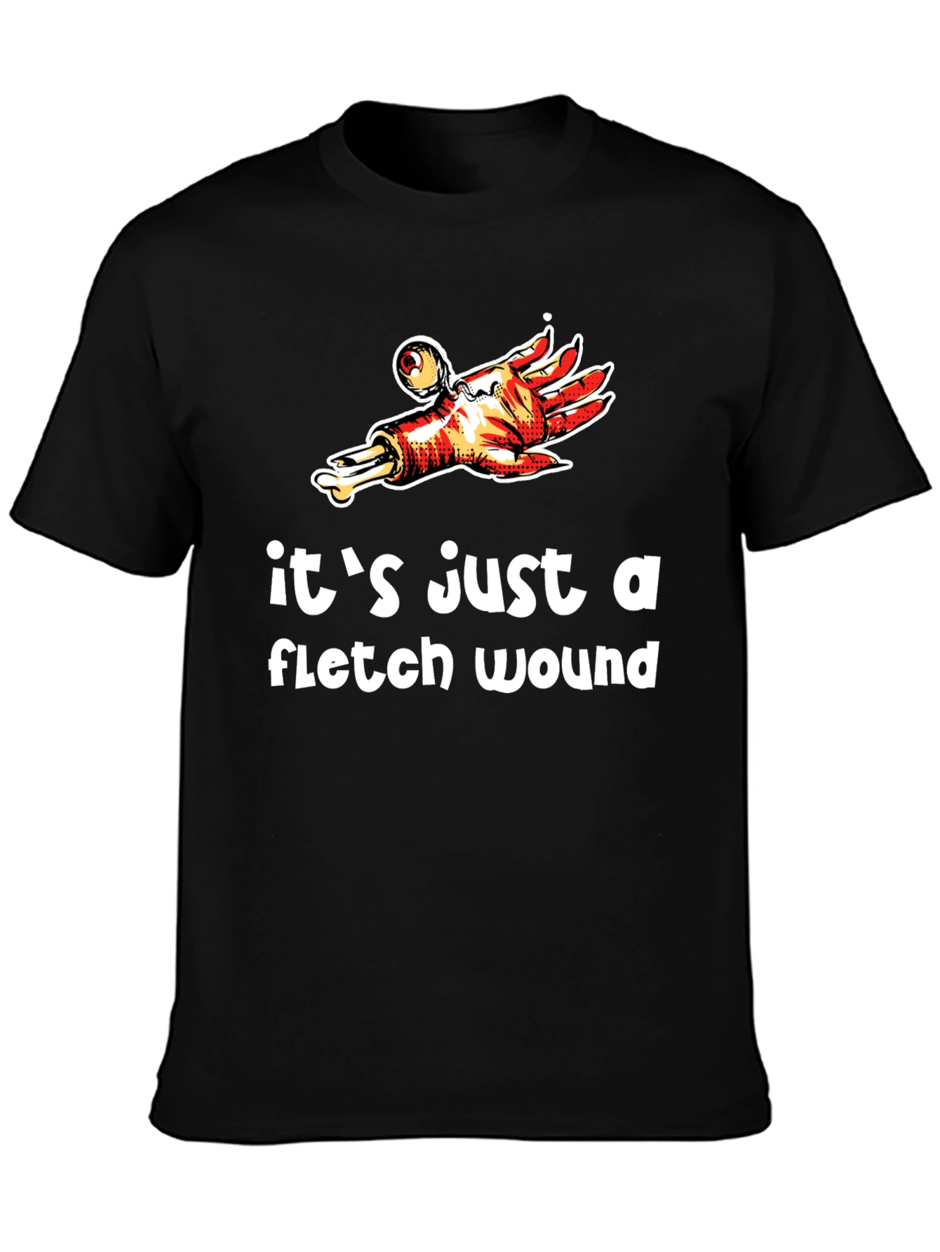 Black It's Just A Flesh Wound T-Shirt view 3