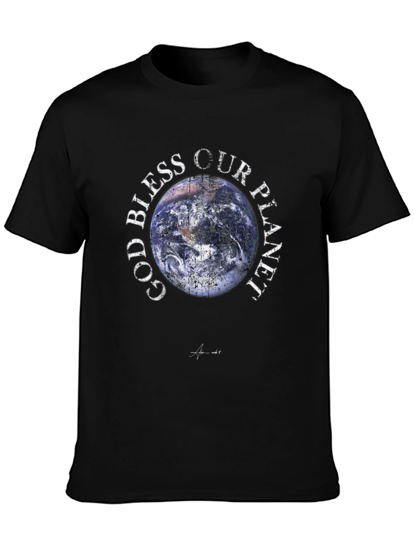 Black God Bless Our Planet Graphic Tee view 3