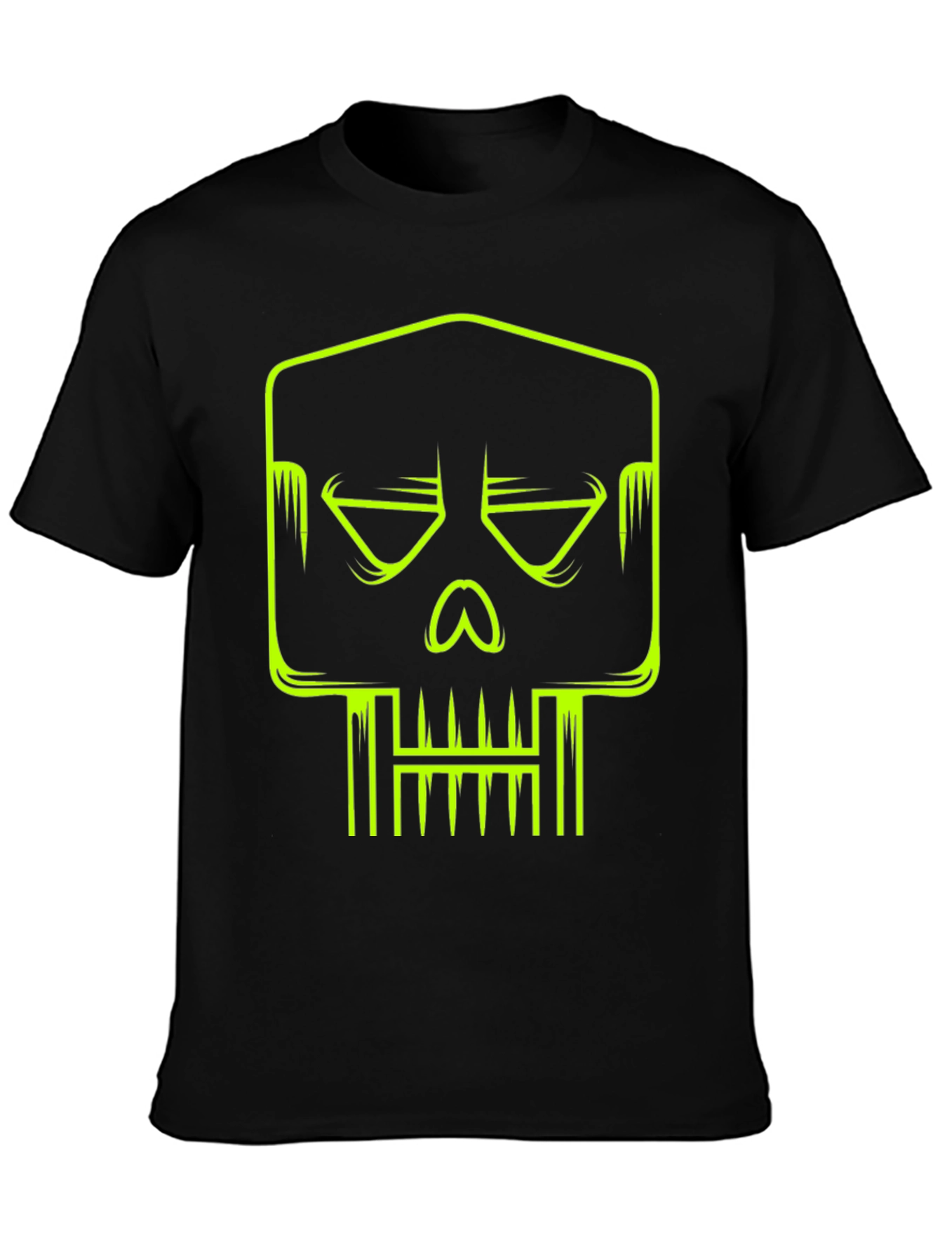 Black Neon Skull Graphic T-Shirt - Modern Streetwear view 3