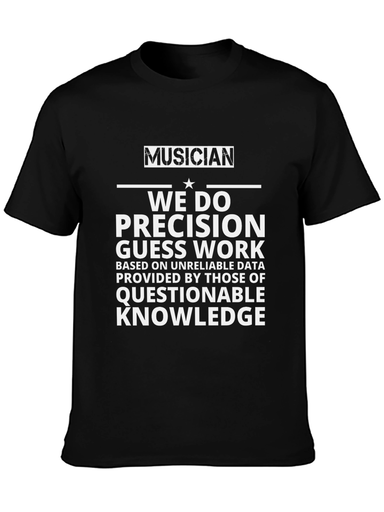 Black Musician Precision Guesswork Graphic T-Shirt view 3