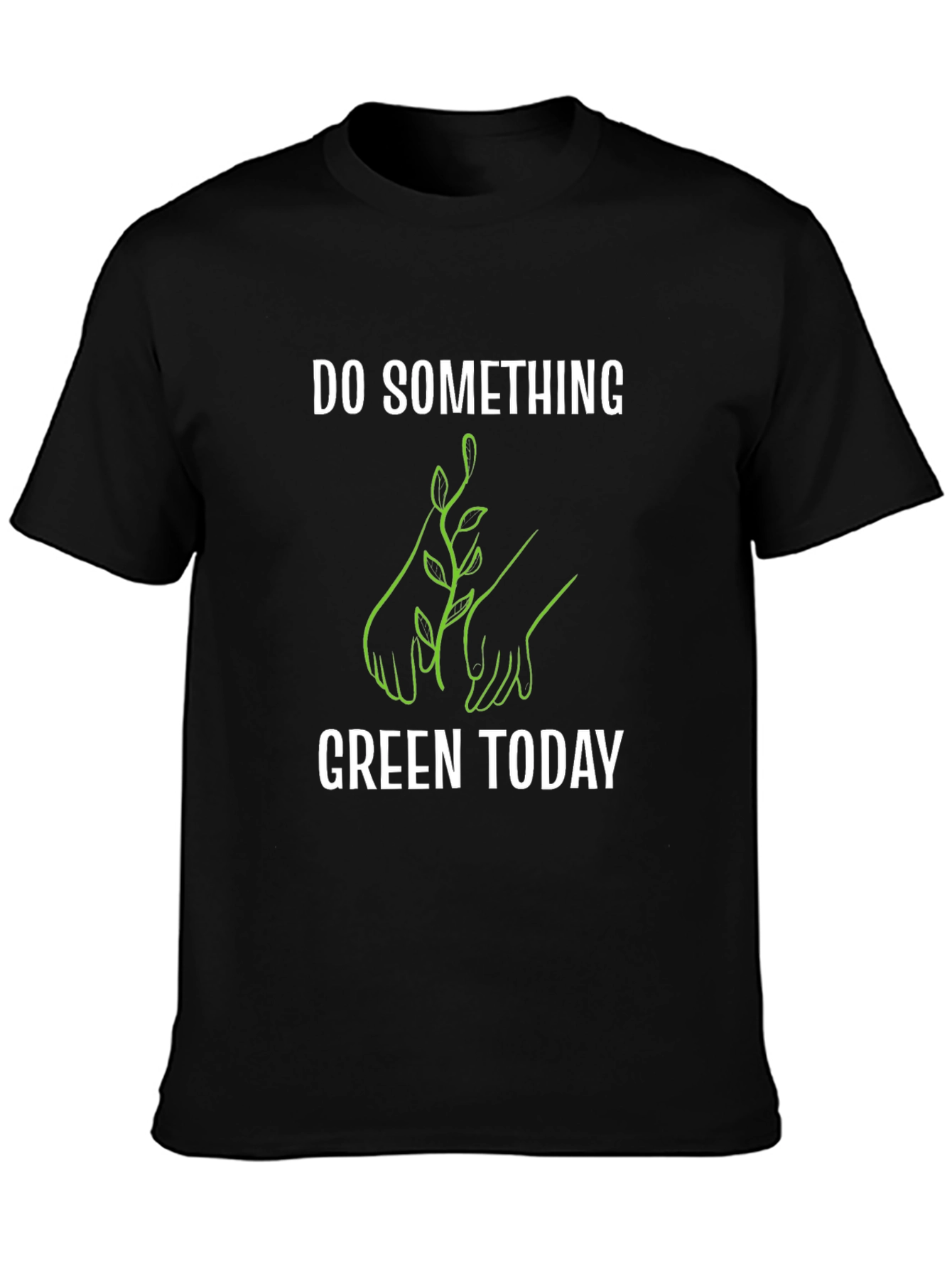 Black Eco-Friendly 'Do Something Green Today' T-Shirt view 3
