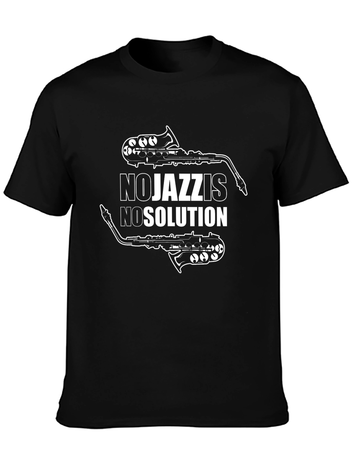 Black No Jazz Is No Solution T-Shirt view 3
