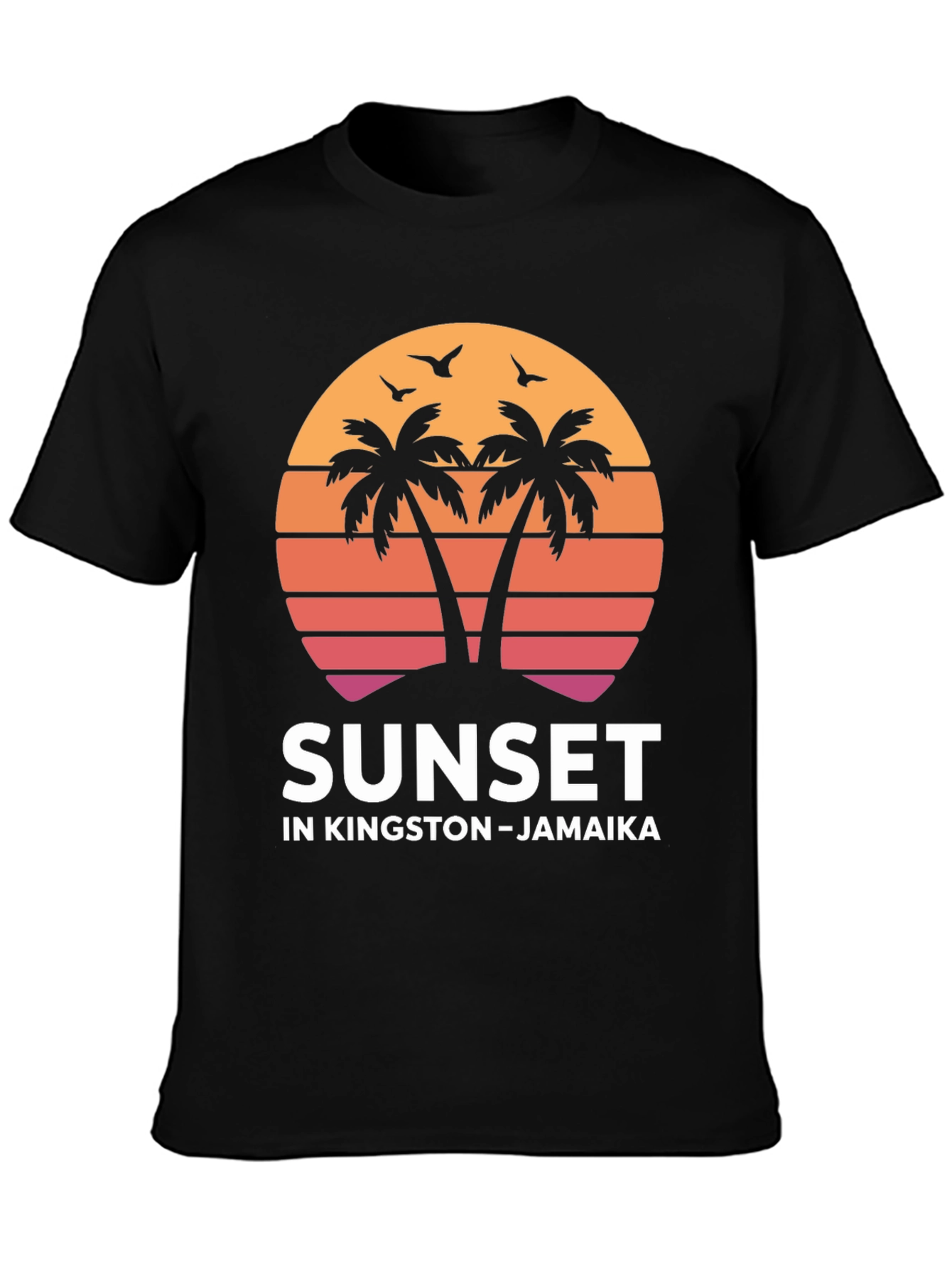 Black Sunset in Kingston Jamaica T-Shirt view 3