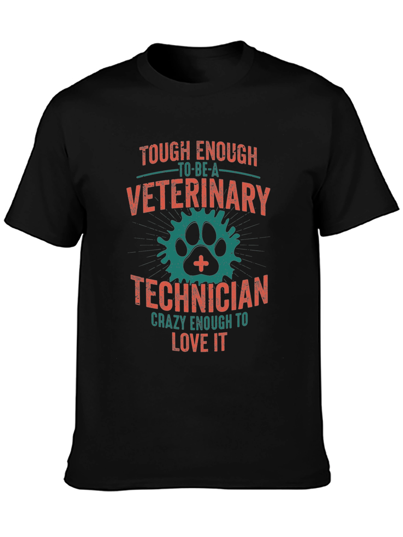 Black Veterinary Technician Graphic T-Shirt view 3
