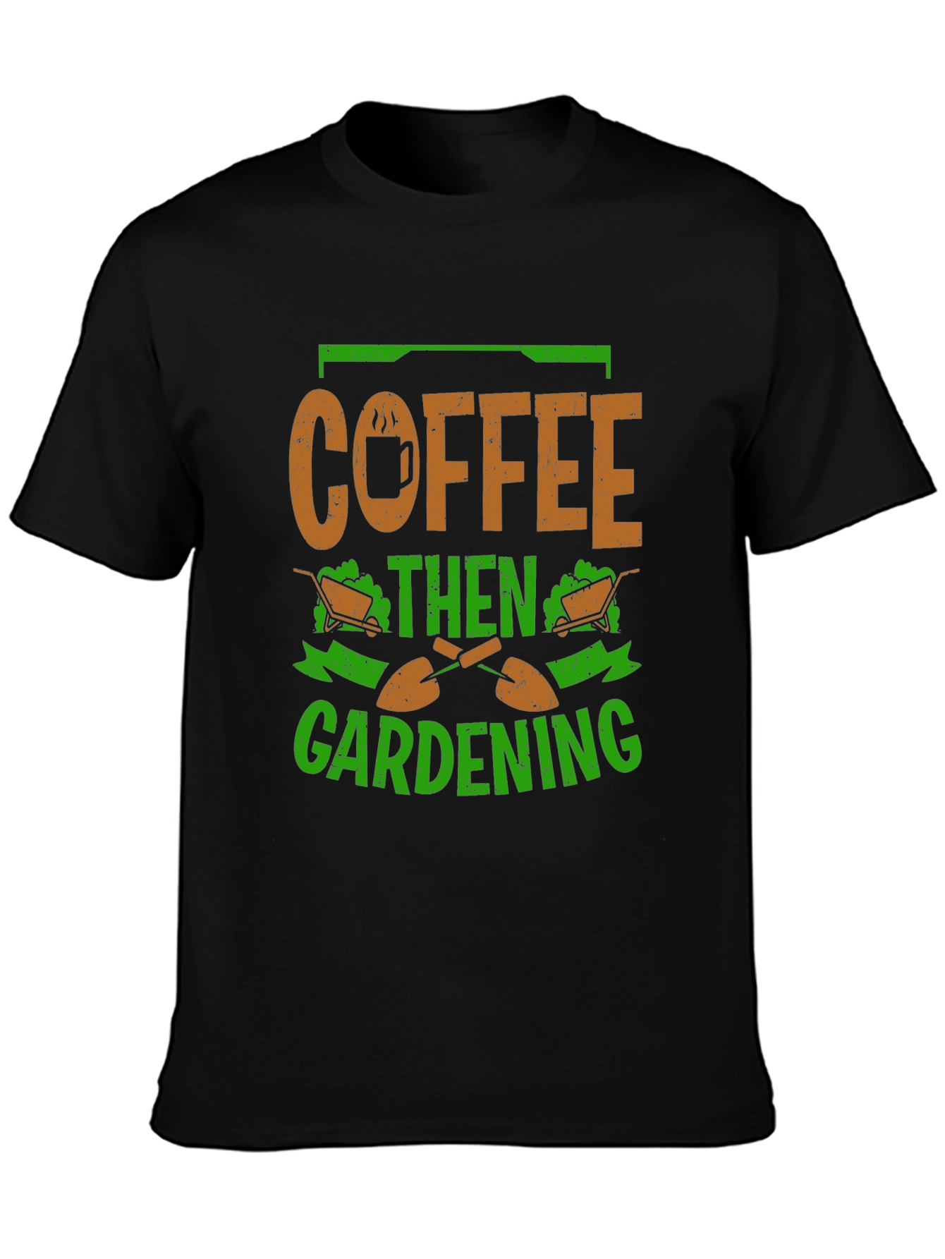 Black Coffee Then Gardening Graphic T-Shirt view 3