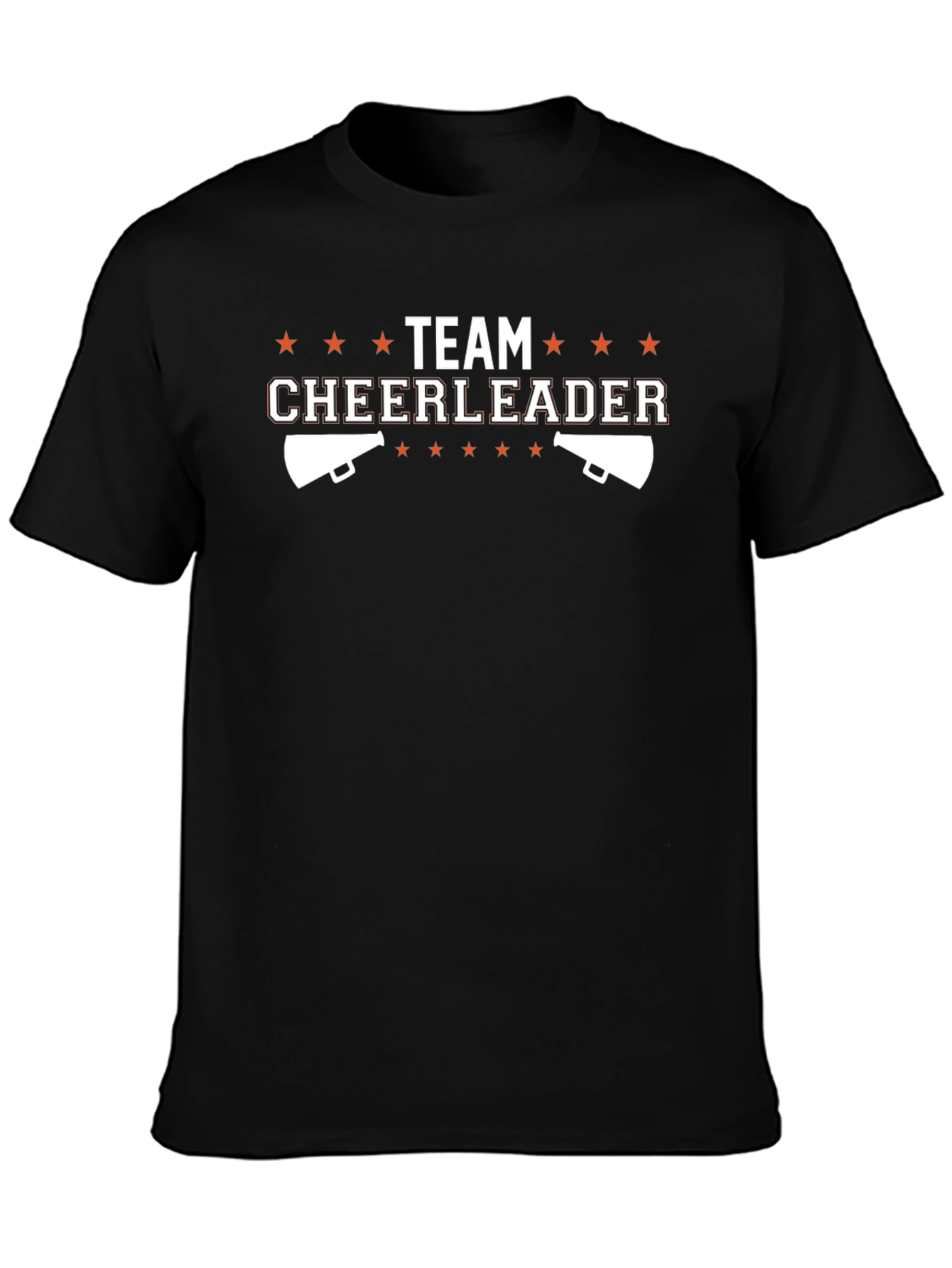 Black Team Cheerleader Graphic Tee - Black Cotton T-Shirt view 3