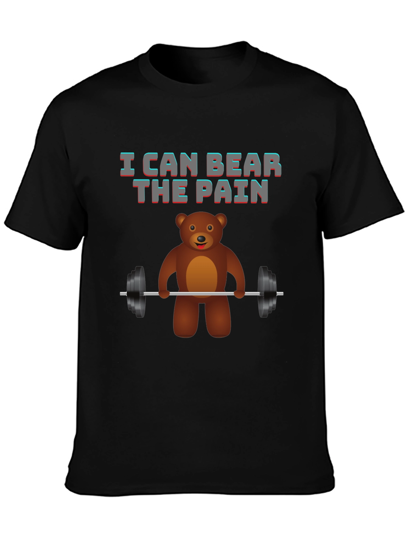 Black I Can Bear The Pain T-Shirt, Gym Humor, Workout Tee view 3