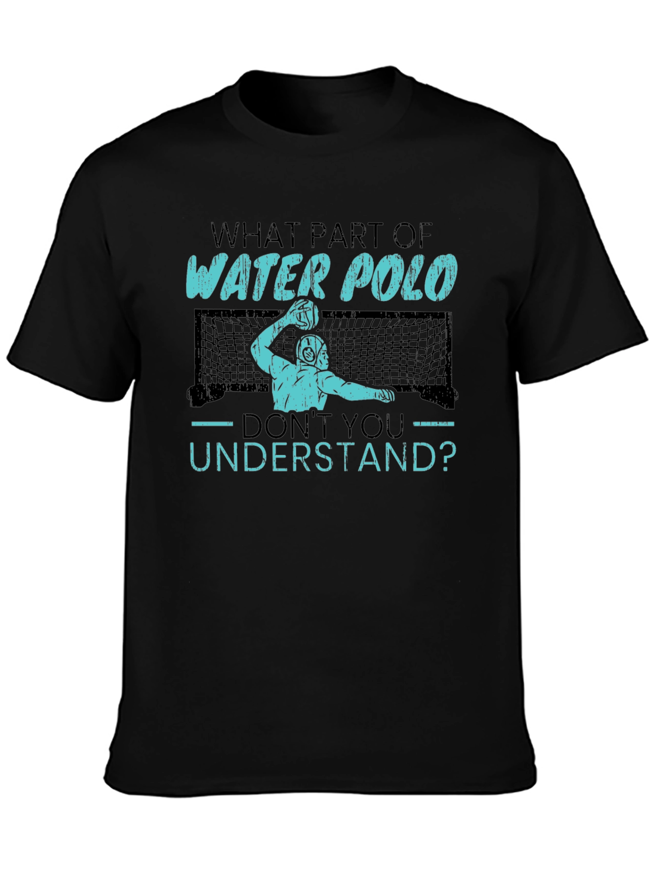 Black Water Polo T-Shirt - Funny Sports Tee view 3