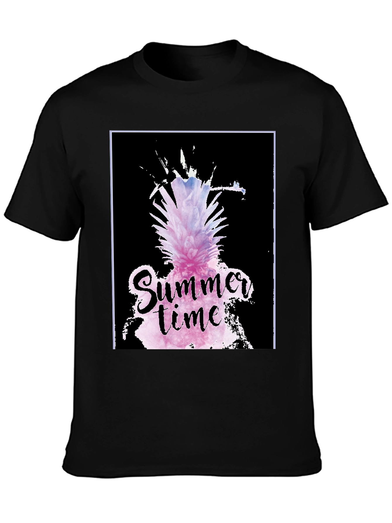 Black Summer Time Pineapple Graphic Tee view 3
