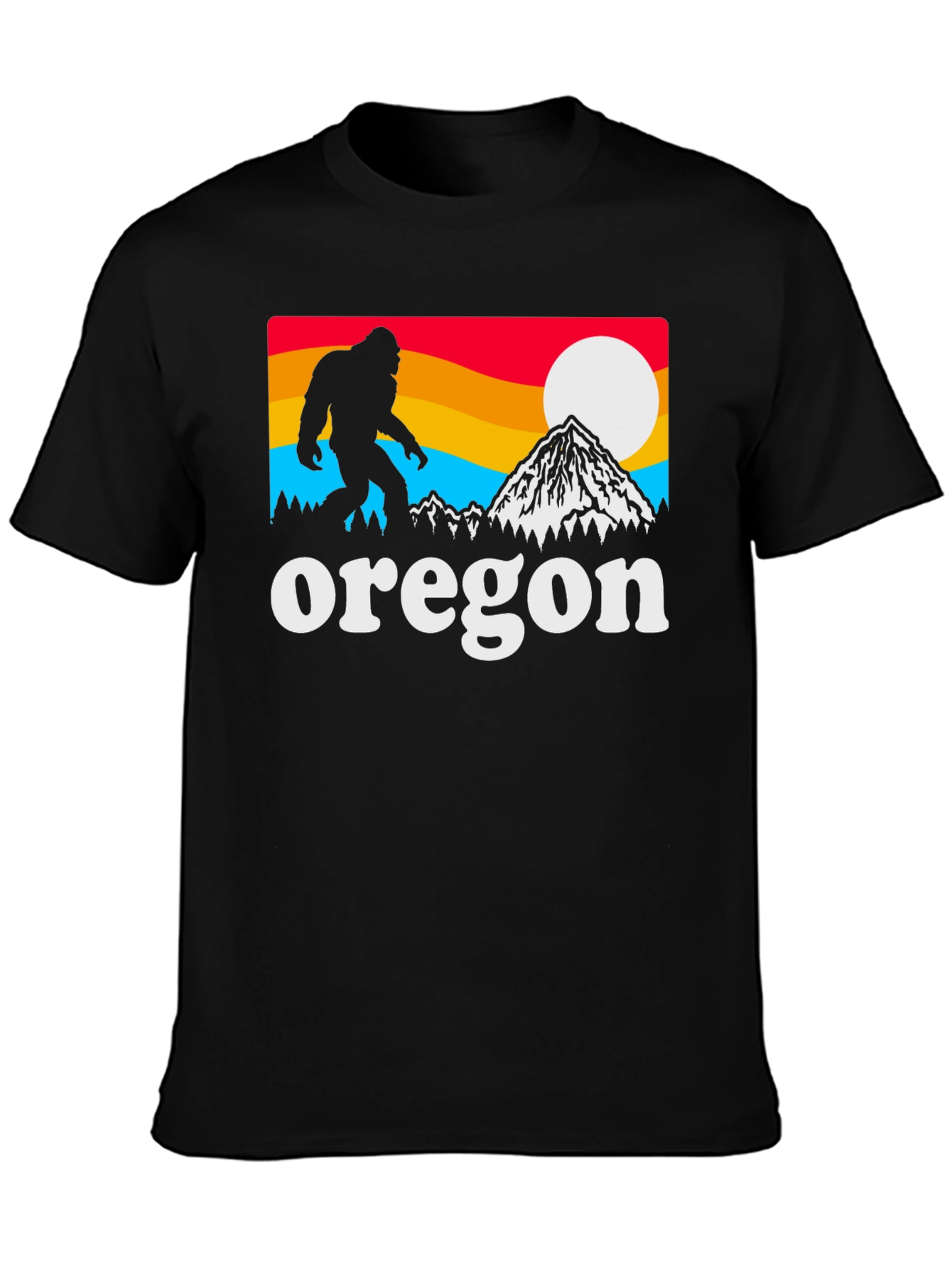 Black Oregon Bigfoot Graphic Tee - Black view 3