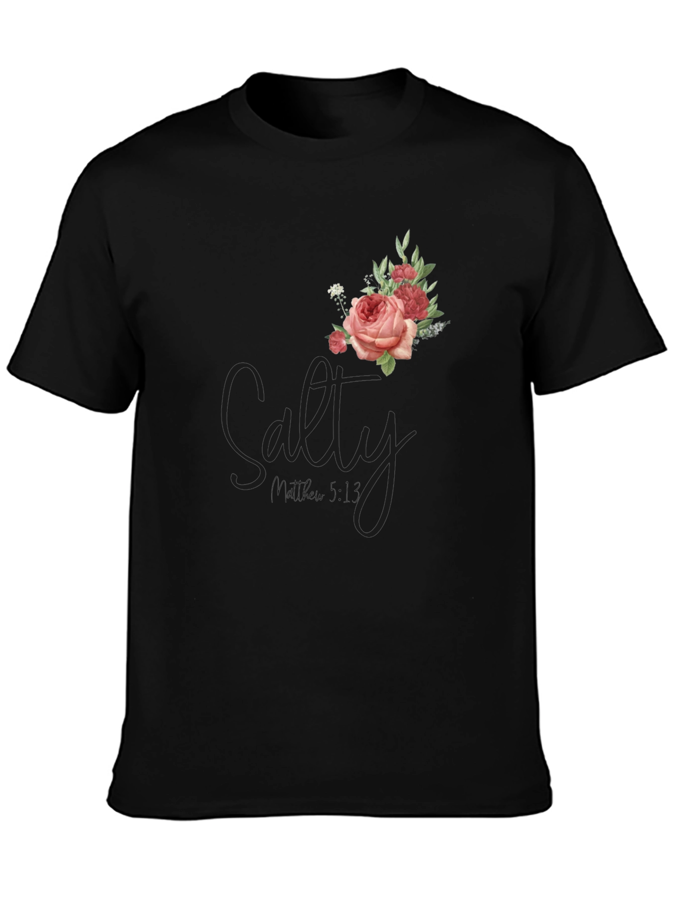Black Floral Salty Graphic T-Shirt view 3