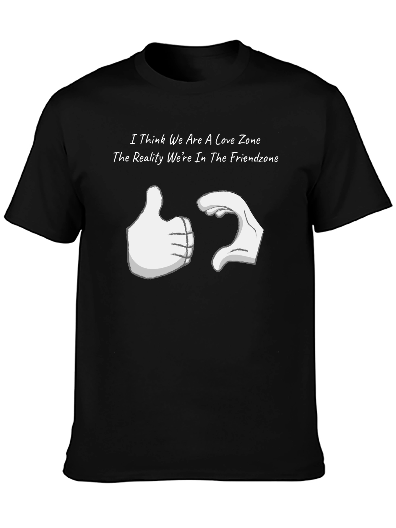Black Friendzone T-Shirt - Love Zone Humor Tee view 3