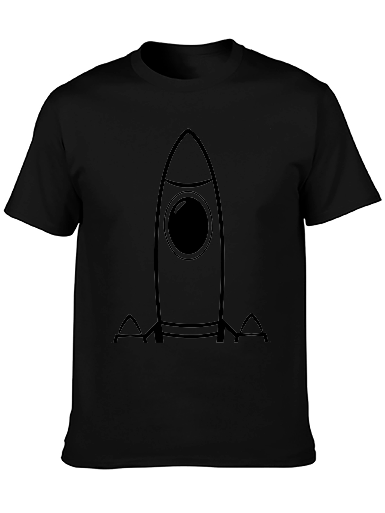 Black Rocket Graphic Tee - Black Cotton T-Shirt view 3