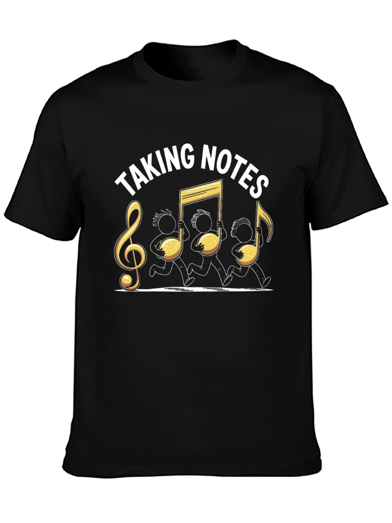 Black Taking Notes Music T-Shirt view 3