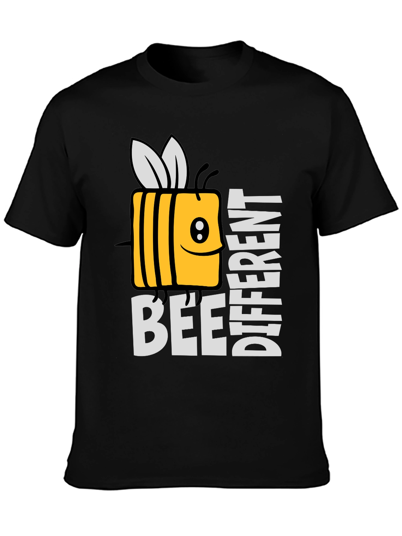 Black Bee Different Graphic Tee - Novelty Humor T-Shirt view 3