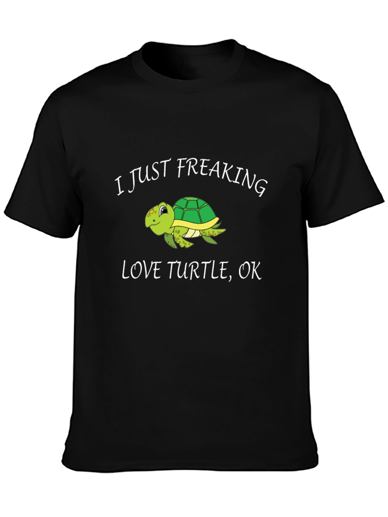 Black I Just Freaking Love Turtles T-Shirt view 3