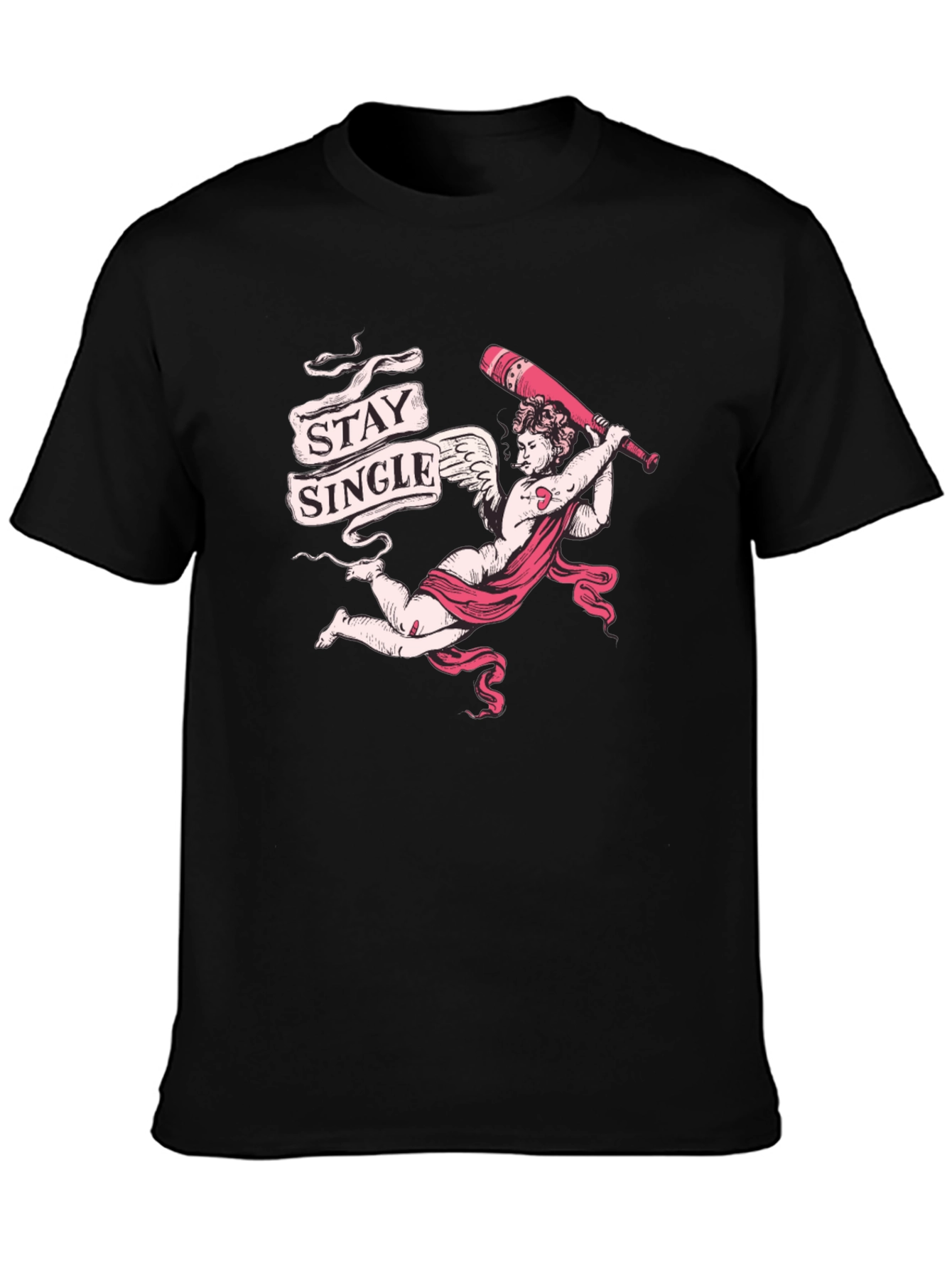 Black Stay Single Graphic Tee - Cupid's Revenge T-Shirt view 3