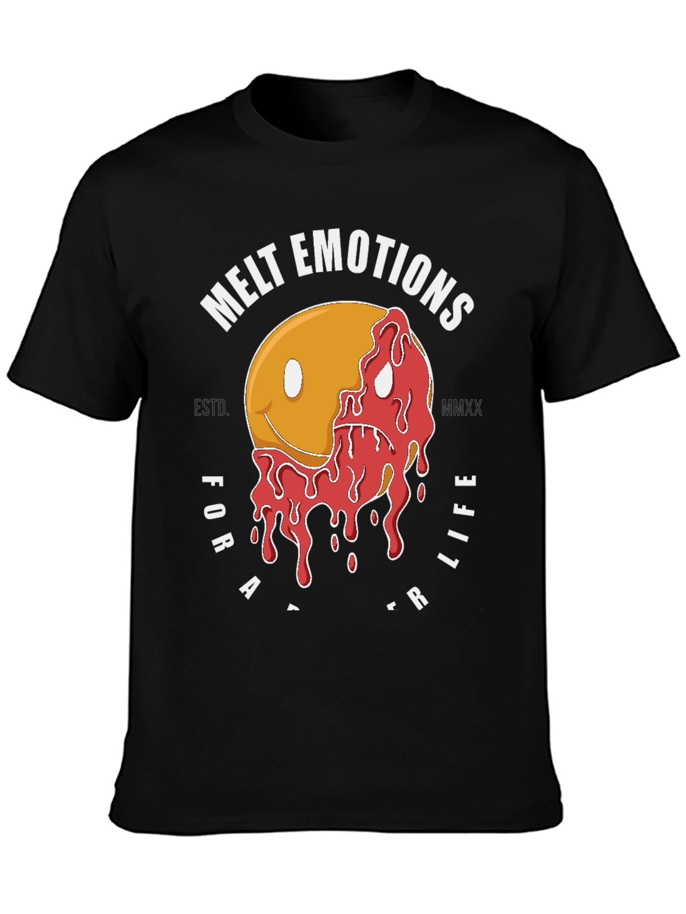 Black Melt Emotions Graphic T-Shirt - Black Cotton Tee view 3