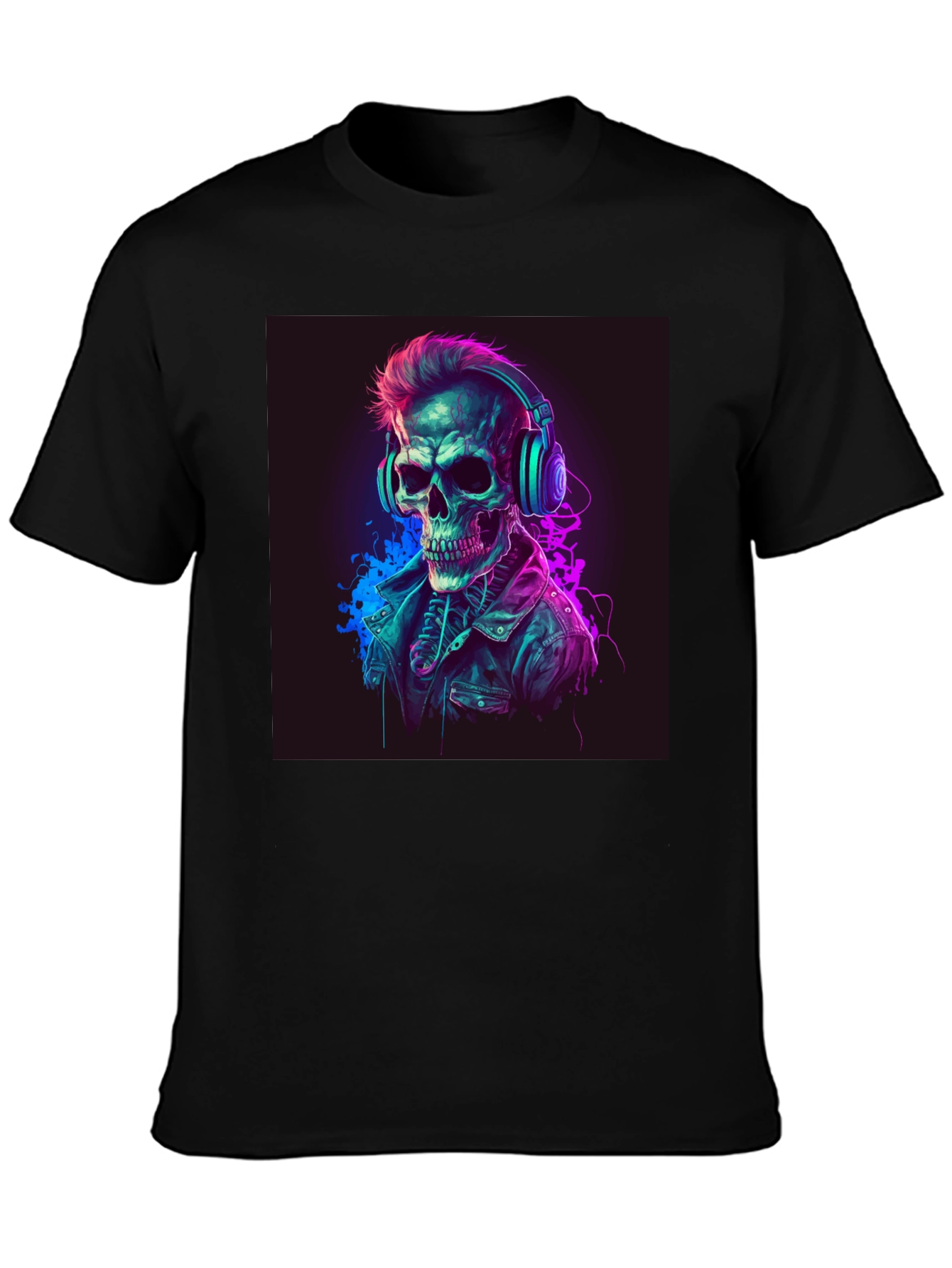 Black Skull DJ Graphic Tee - Cool Edgy Design view 3