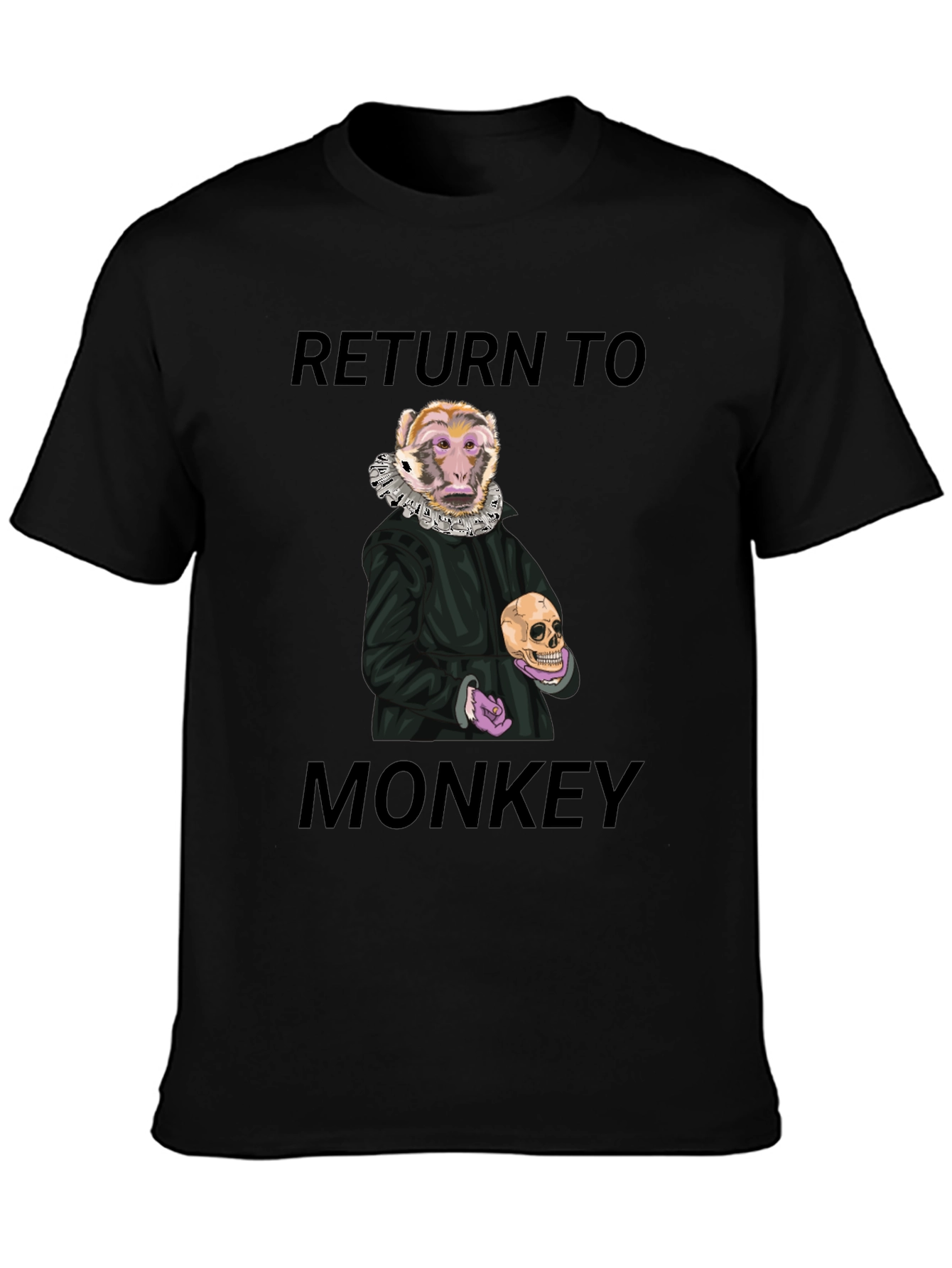 Black Return to Monkey Graphic T-Shirt - Black view 3