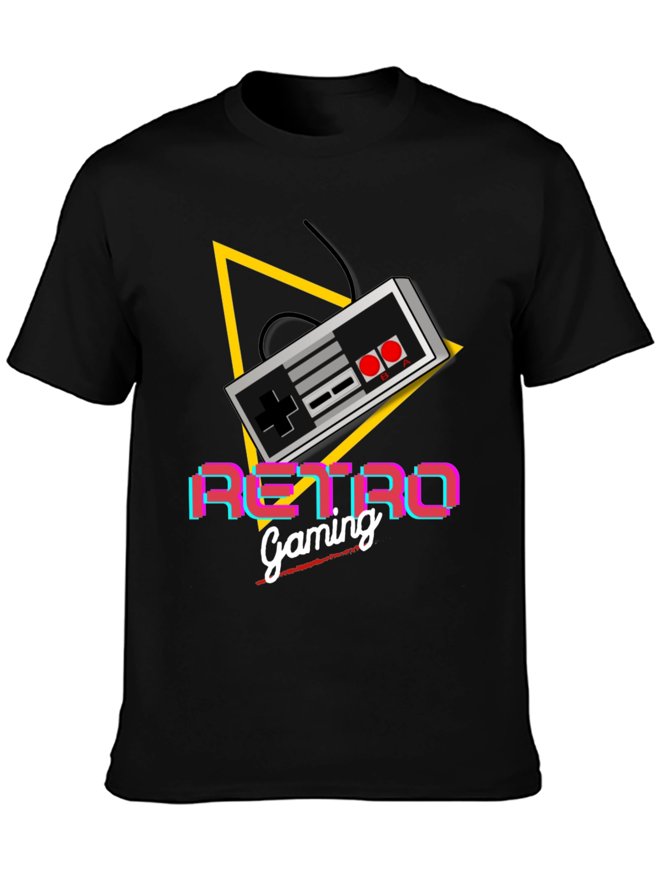 Black Retro Gaming T-Shirt view 3