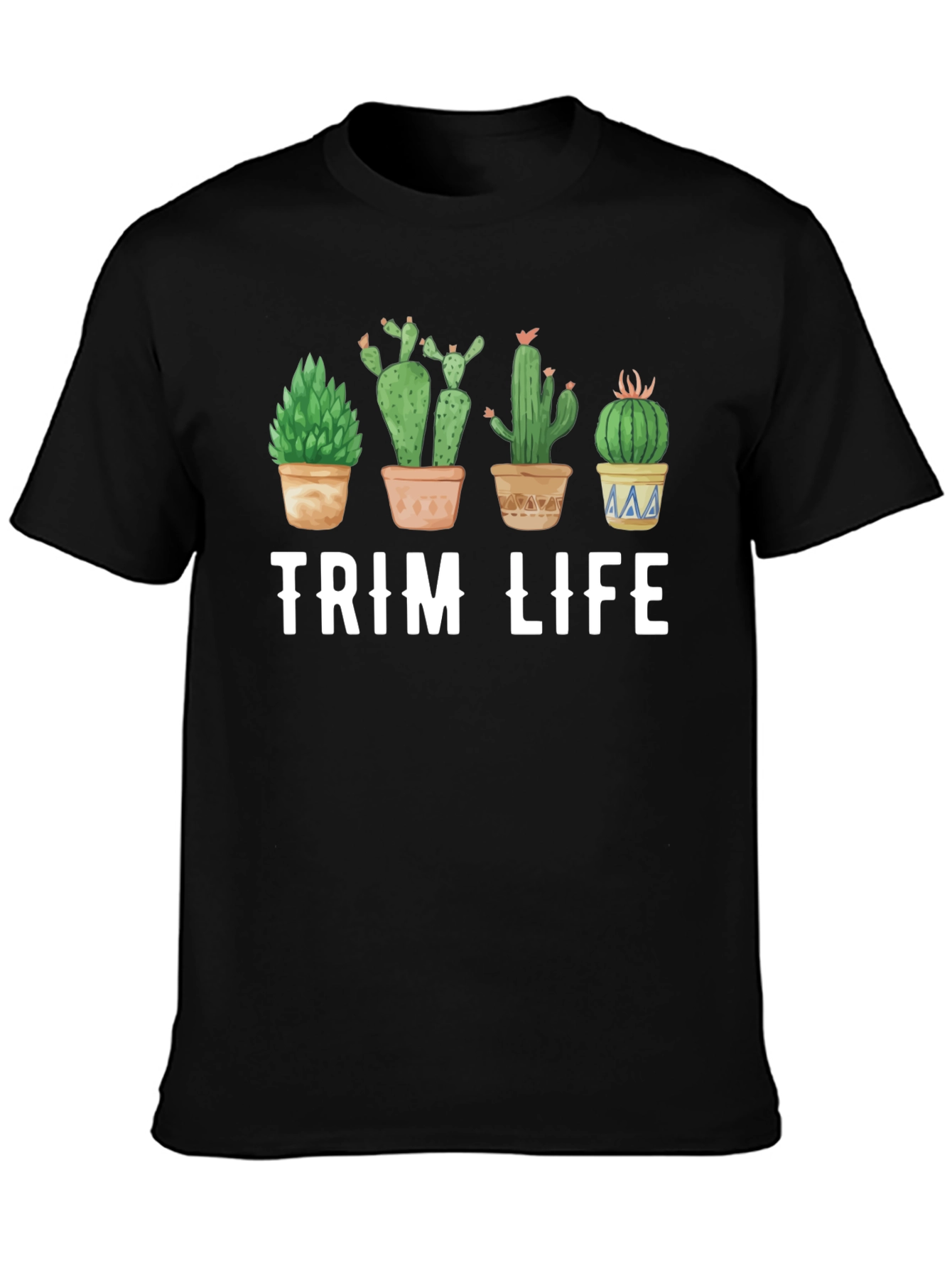 Black Trim Life Cactus Graphic T-Shirt view 3