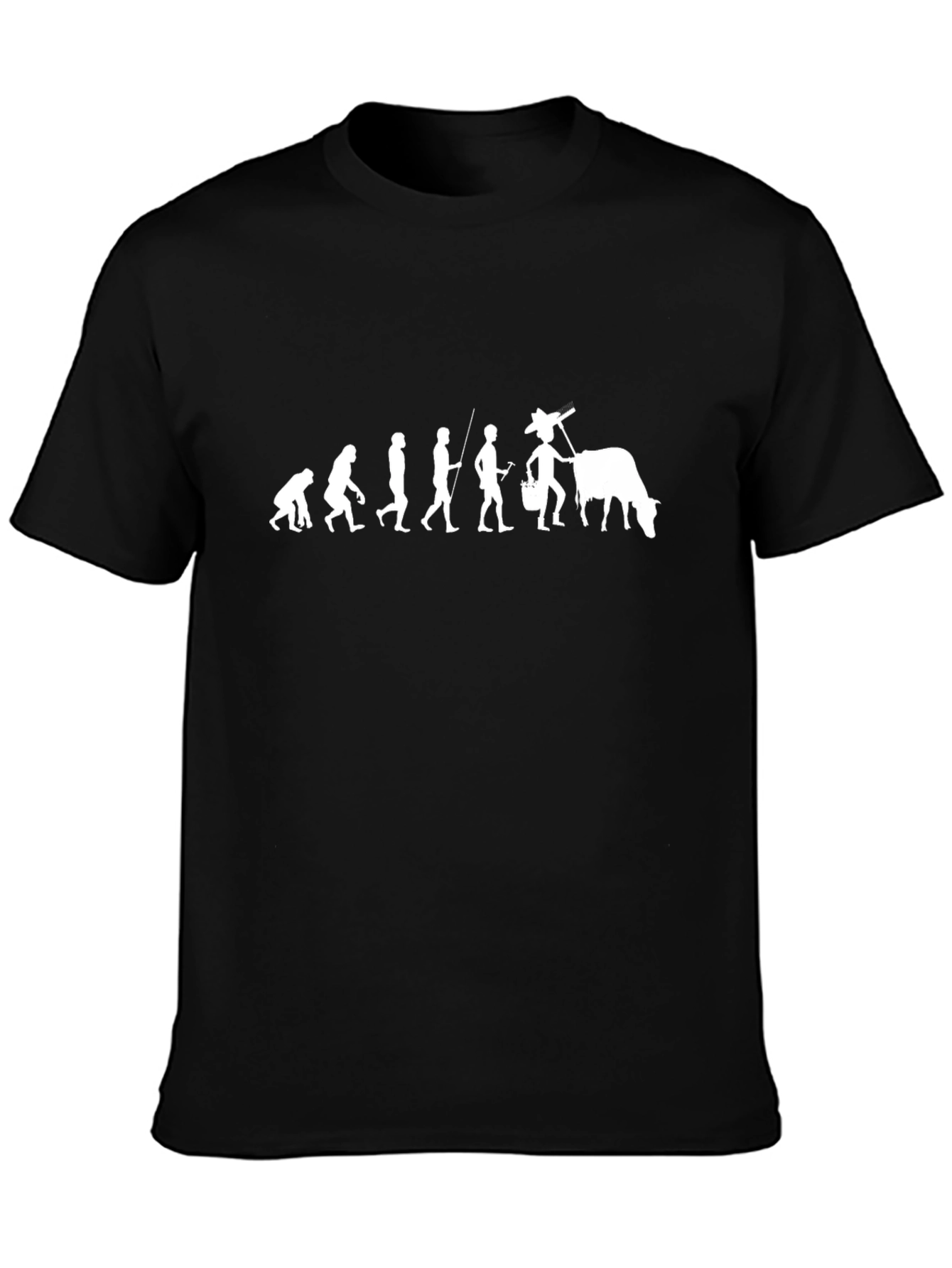Black Evolution of Farming T-Shirt - Black Cotton Blend view 3