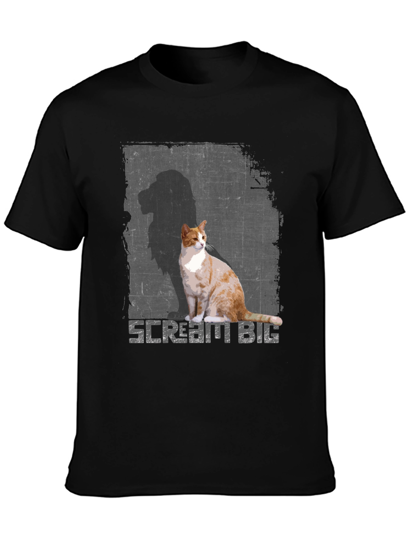 Black Scream Big Cat T-Shirt - Stylish Graphic Tee view 3