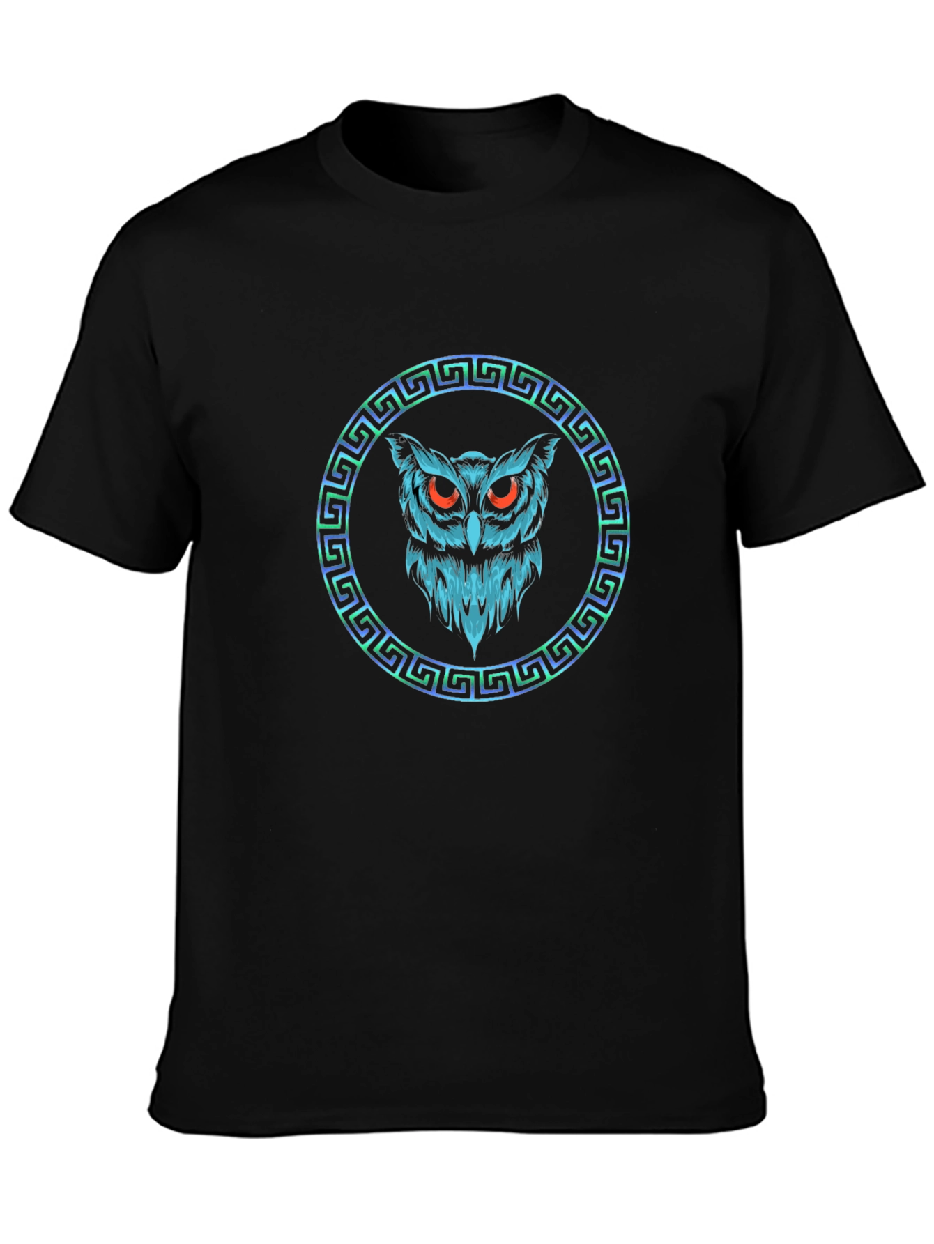 Black Men's Black Owl Graphic Tee view 3