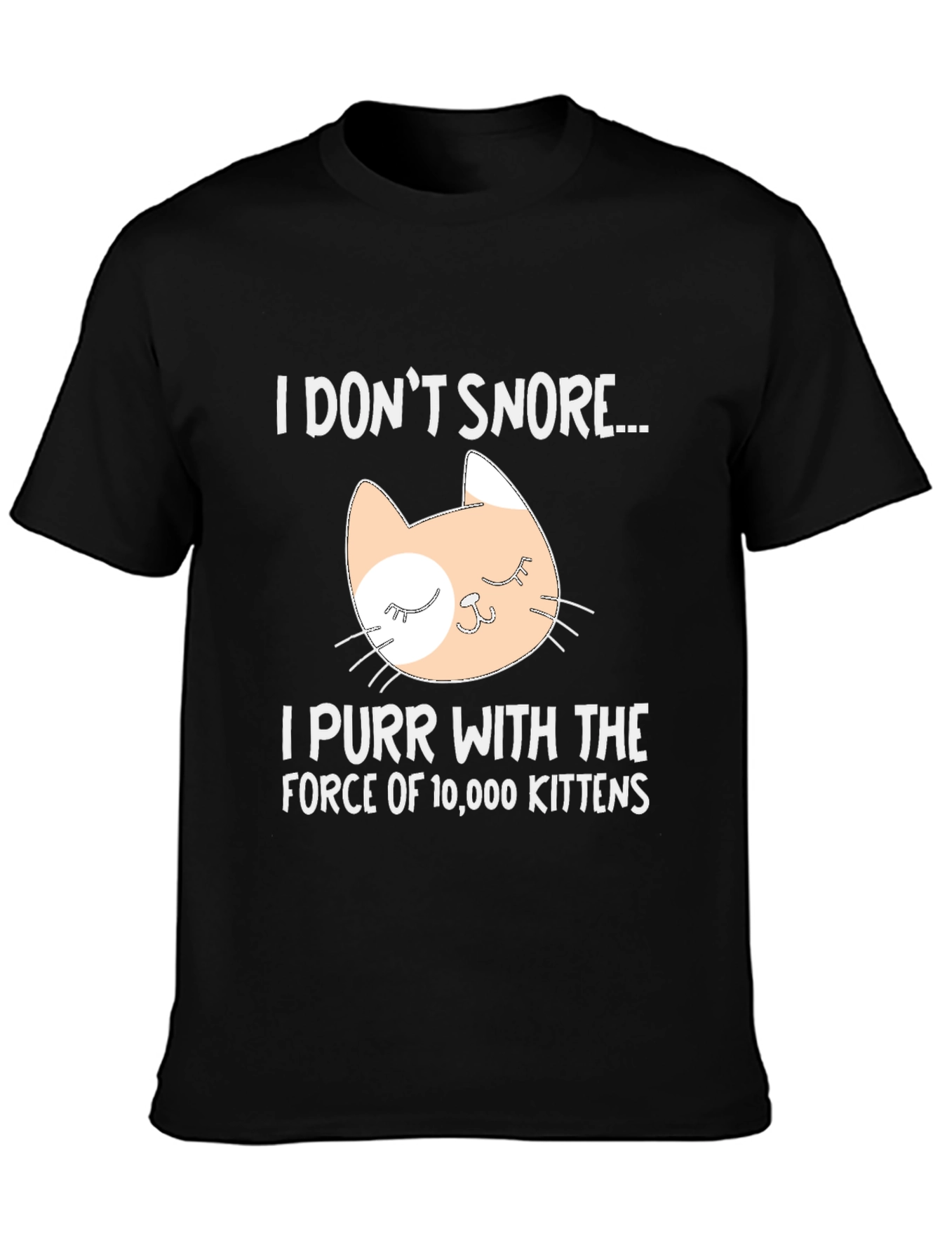 Black I Don't Snore Cat T-Shirt - Purr Power! view 3