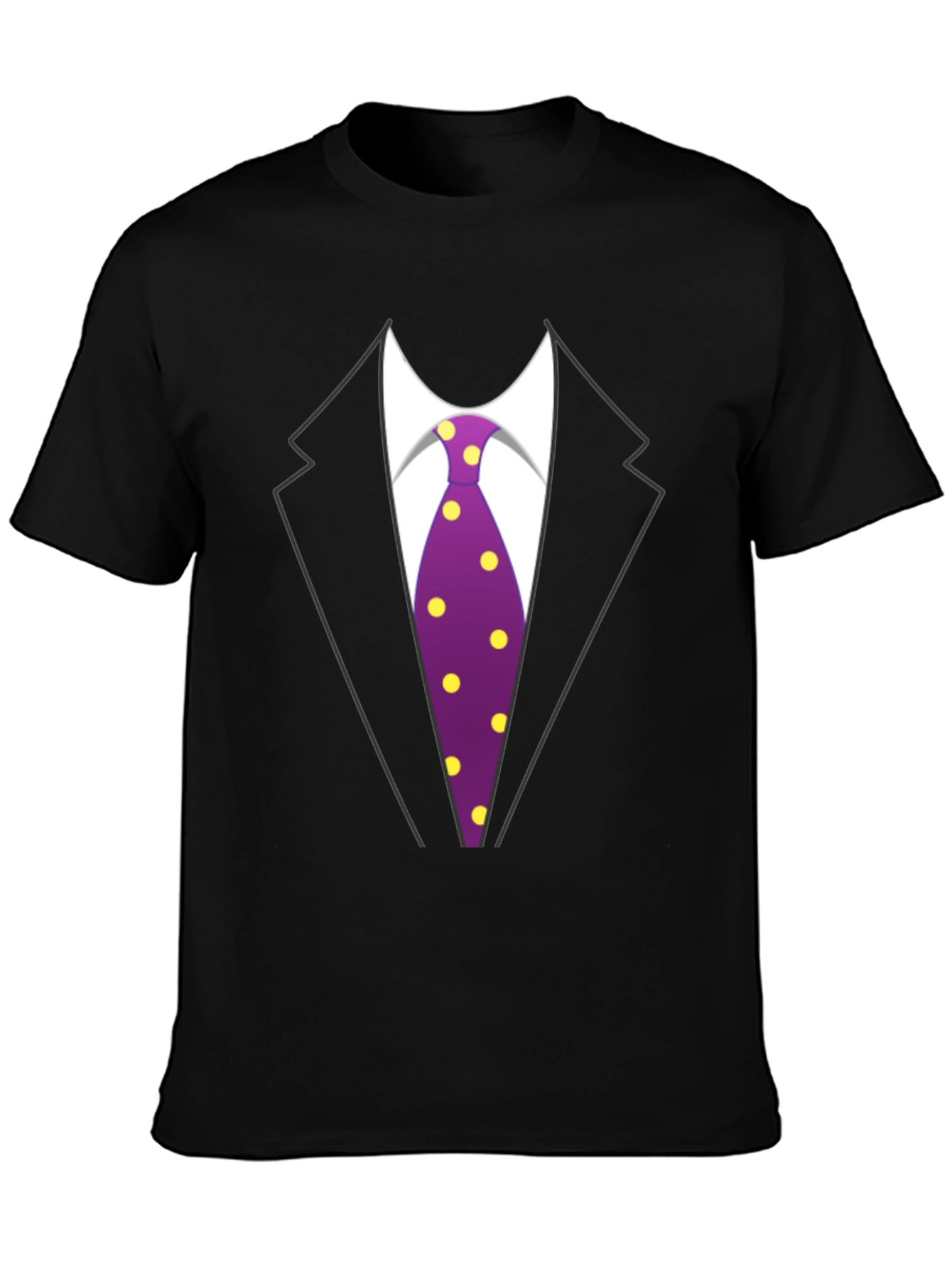 Black Tuxedo T-Shirt - Fun Suit Design view 3