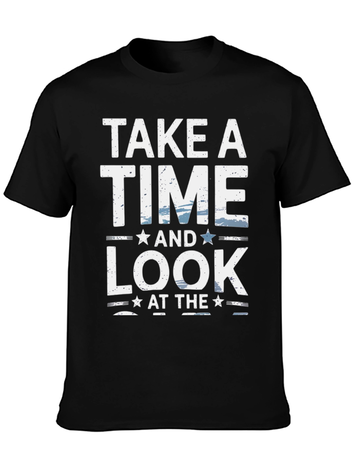 Black Take A Time And Look Graphic Tee - Trendy Design view 3