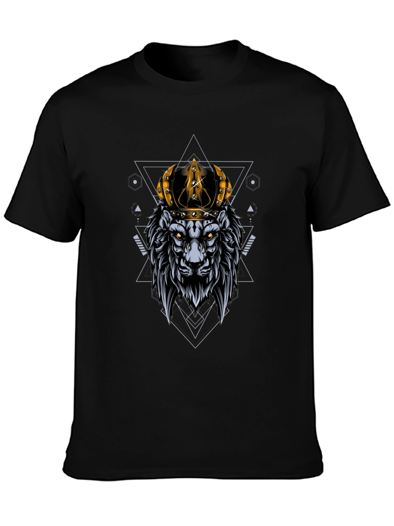 Black Lion King Graphic Tee - Black Cotton T-Shirt view 3
