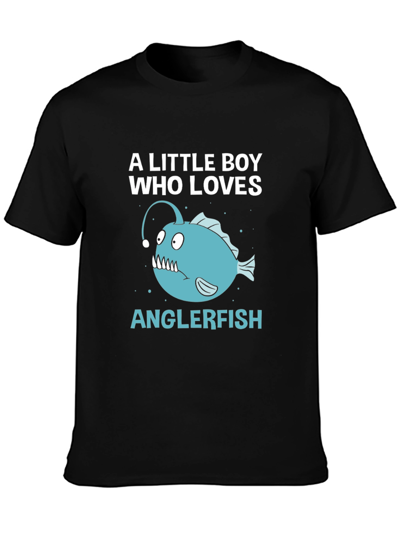 Black Anglerfish Lover T-Shirt - Boys Novelty Tee view 3