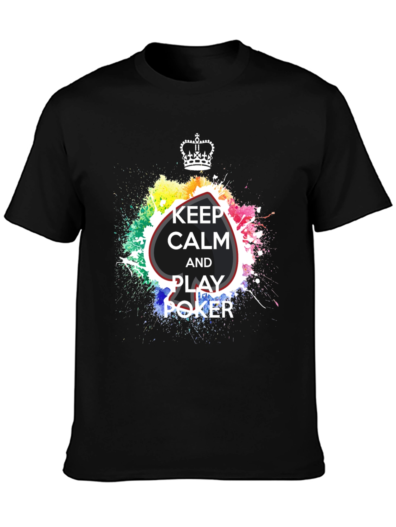 Black Keep Calm and Play Poker Black T-Shirt view 3
