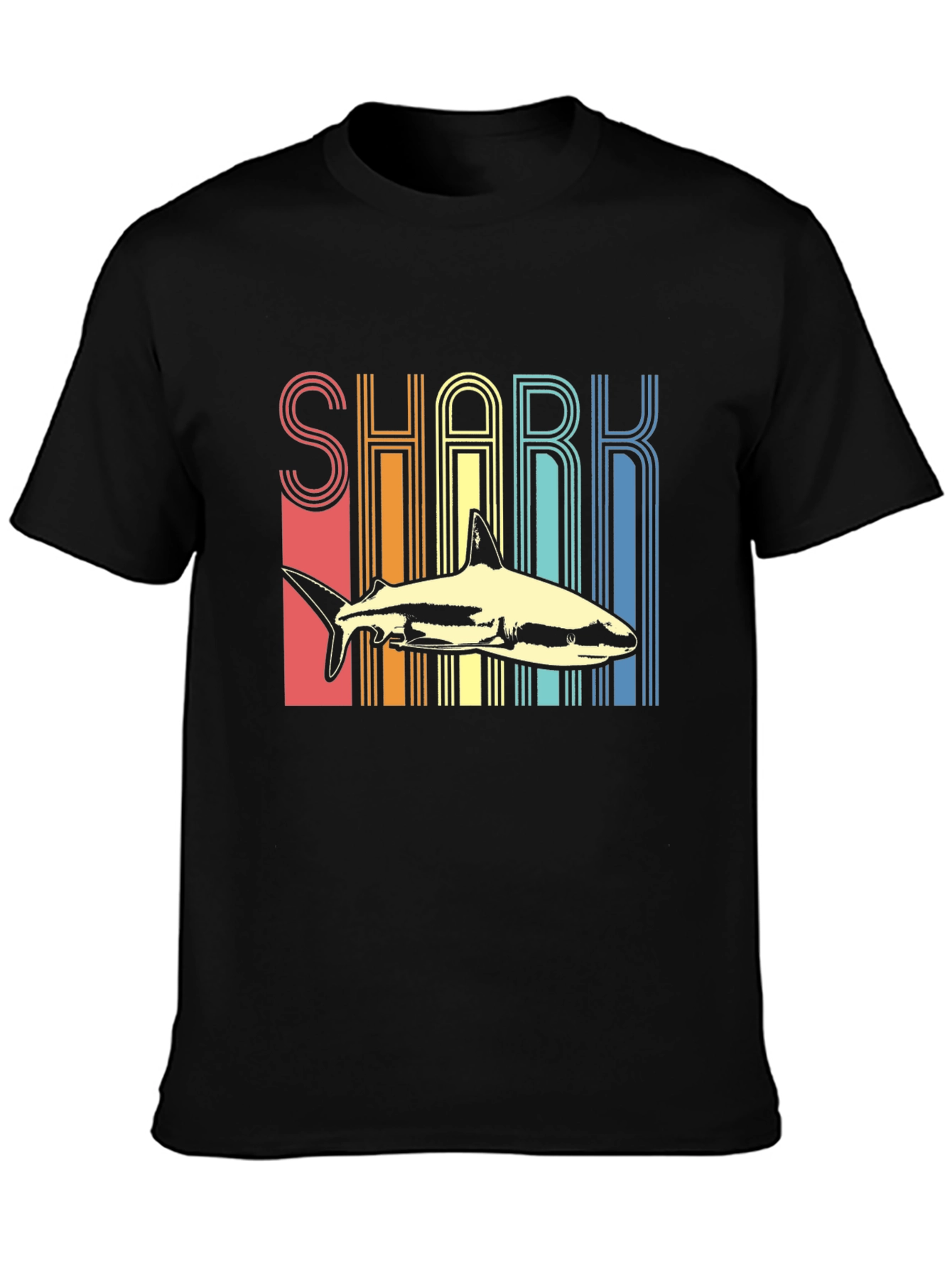 Black Retro Shark Graphic Tee view 3