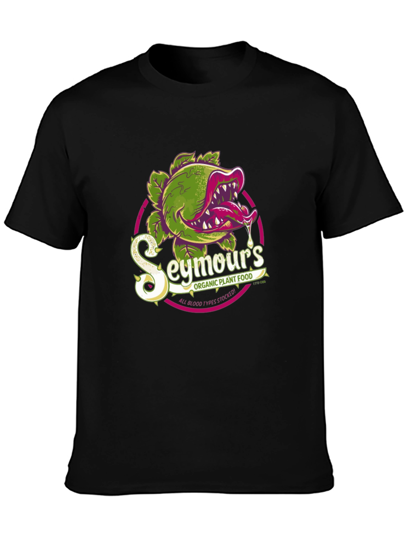 Black Seymour's Organic Plant Food Graphic T-Shirt view 3