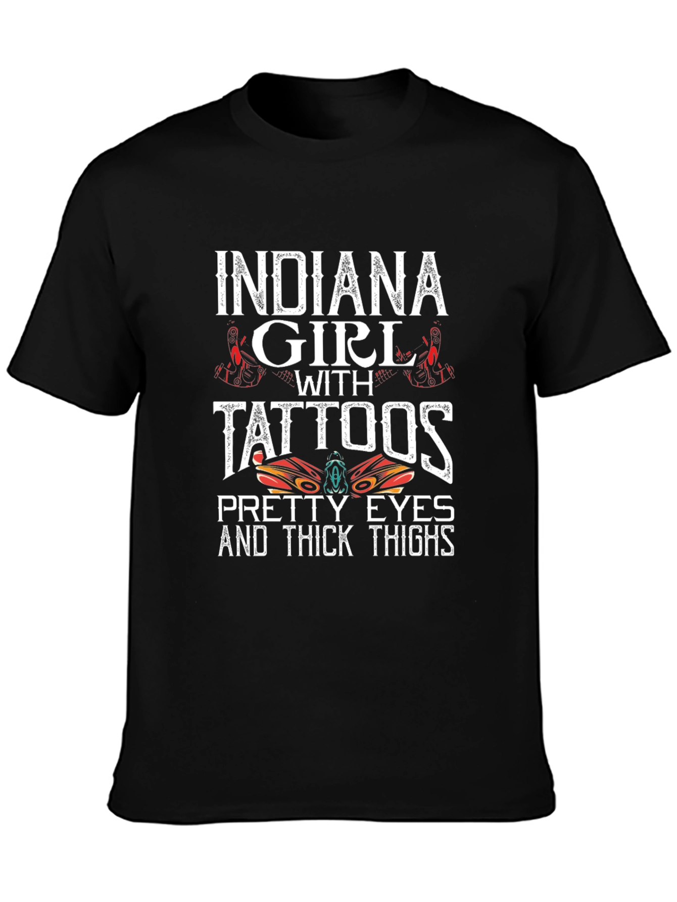 Black Indiana Girl with Tattoos T-Shirt view 3