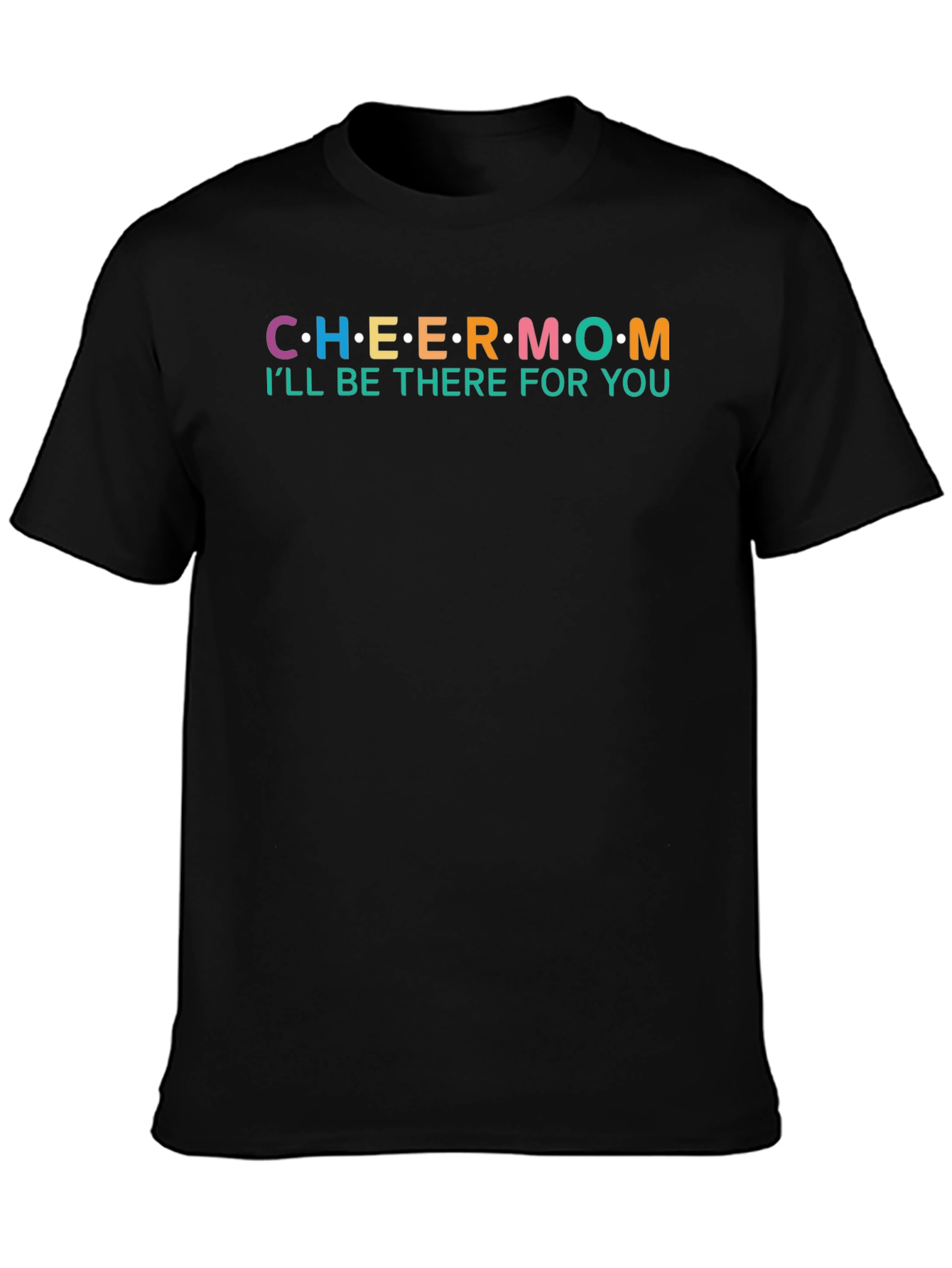 Black Cheermom T-shirt - Colorful Design view 3