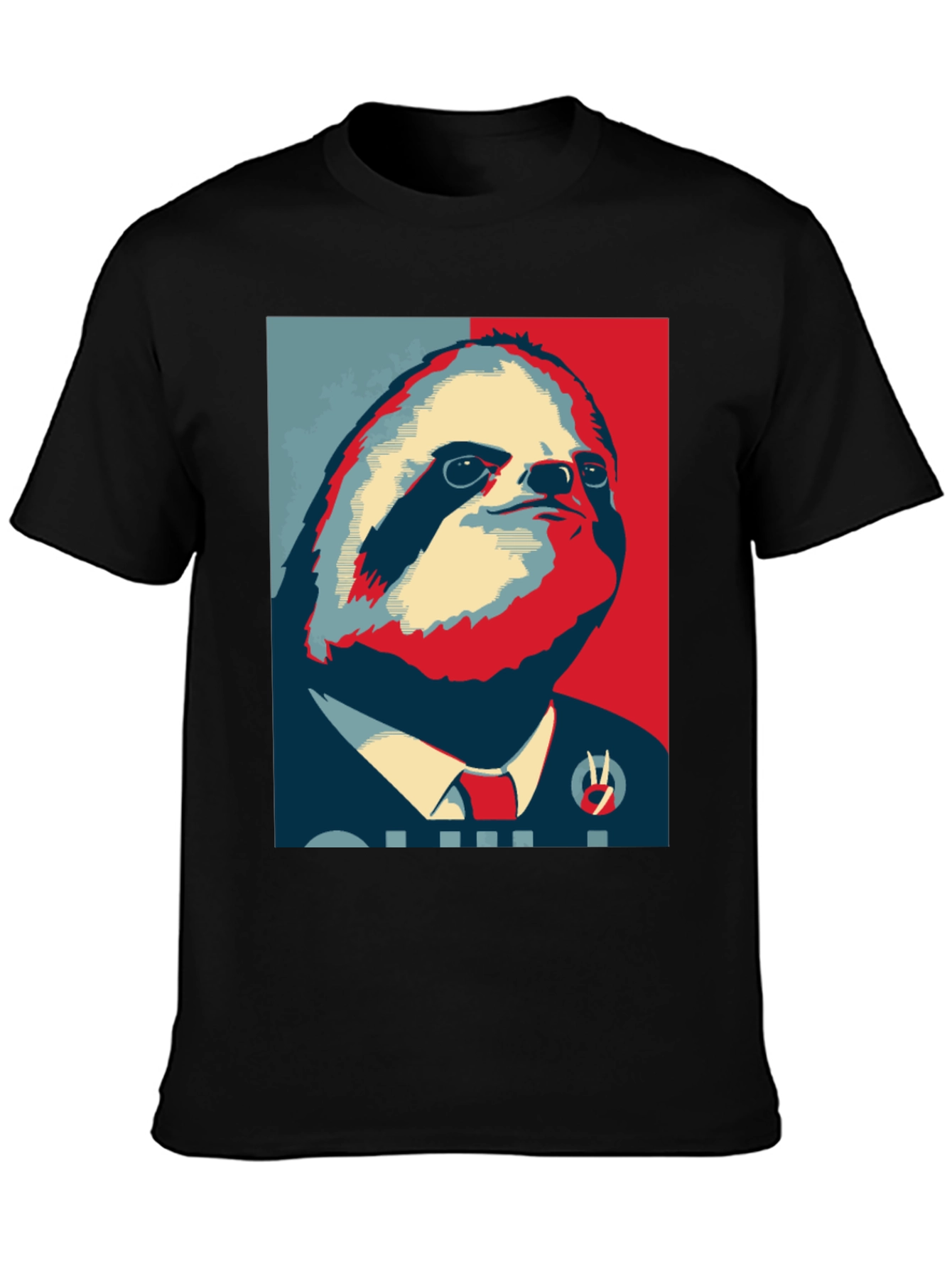 Black Sloth Hope T-Shirt - Funny Political Animal Tee view 3