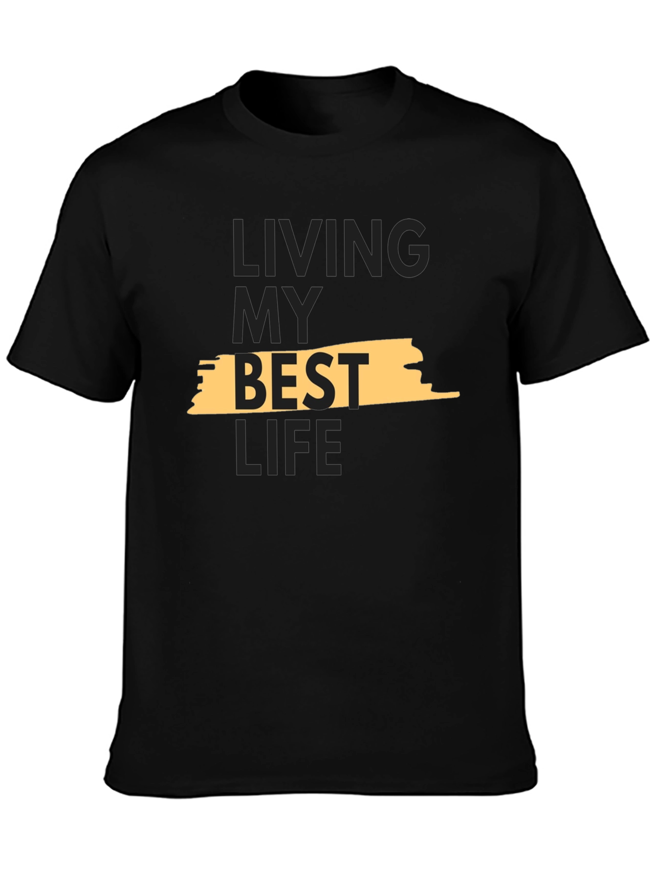 Black Living My Best Life Graphic Tee - Black view 3