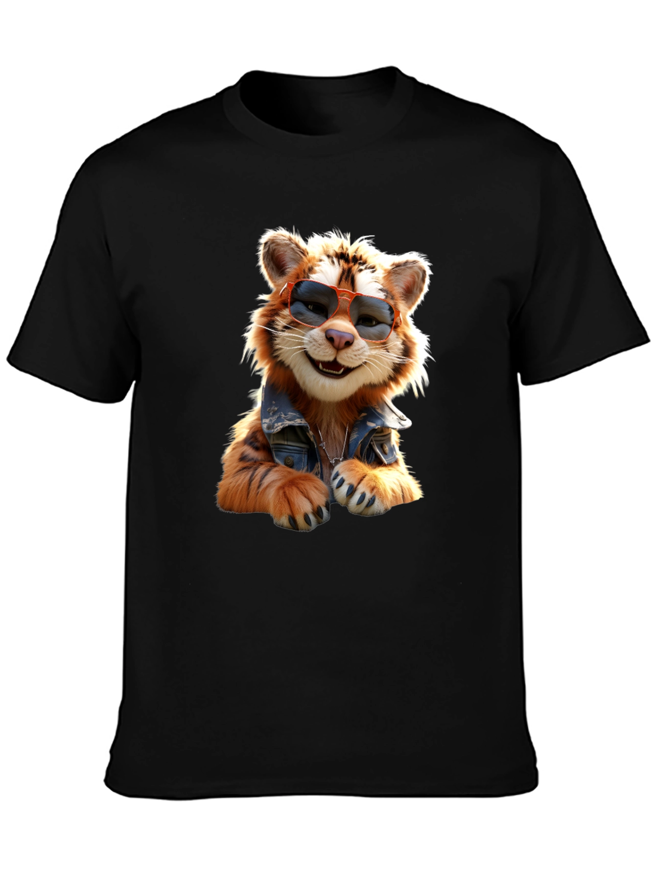 Black Cool Cat T-Shirt - Trendy Graphic Tee view 3