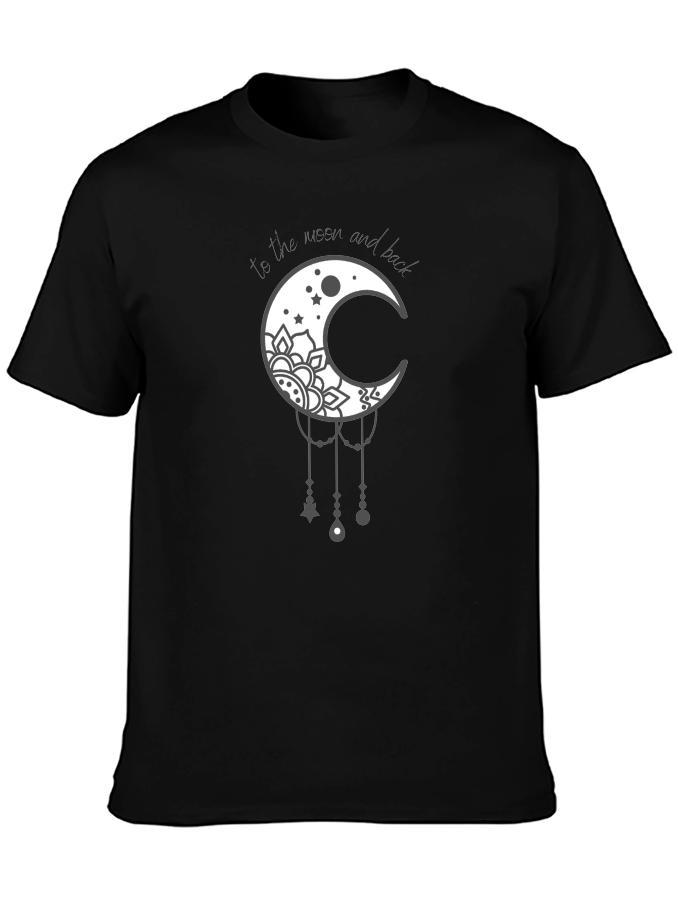Black Moon and Back Graphic Tee - Stylish Celestial Design view 3