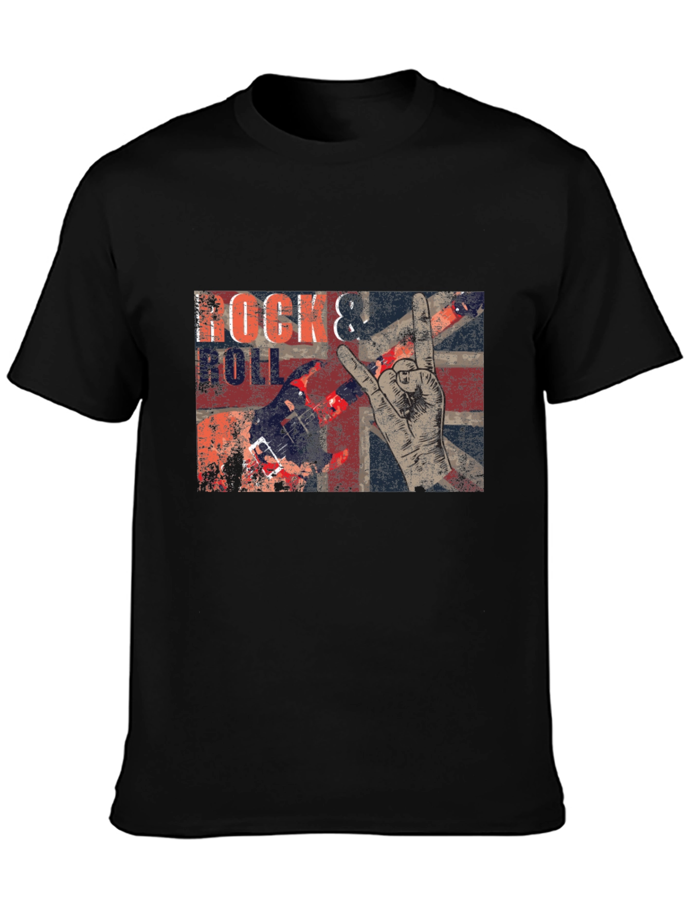 Black Rock & Roll Graphic Print T-Shirt view 3