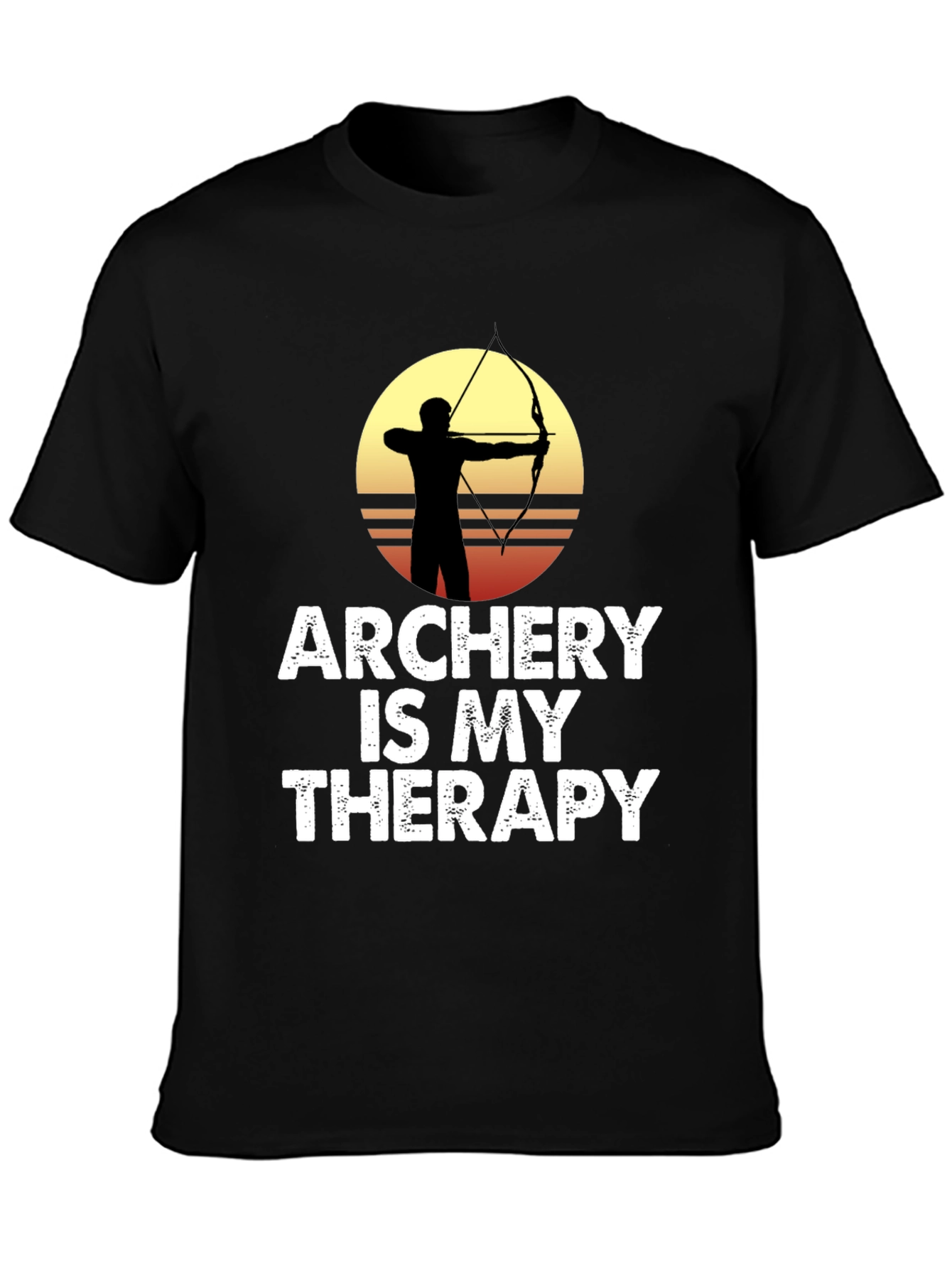 Black Archery is My Therapy Graphic T-Shirt view 3